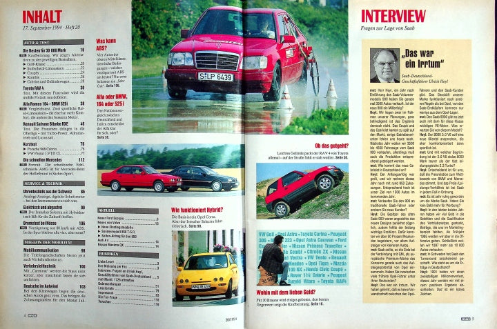 Inhaltsverzeichnis MOT 20/1994