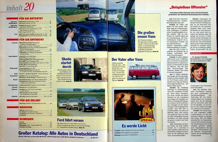 Inhaltsverzeichnis MOT 20/1996