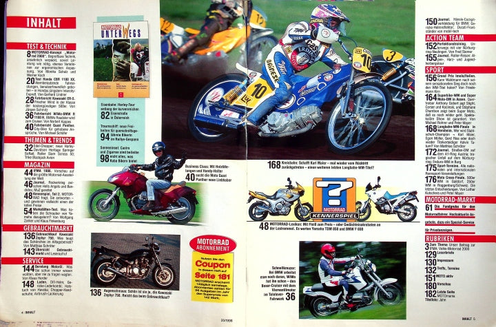 Inhaltsverzeichnis Motorrad 20/1996