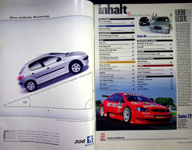 Inhaltsverzeichnis Auto Bild 20/2000