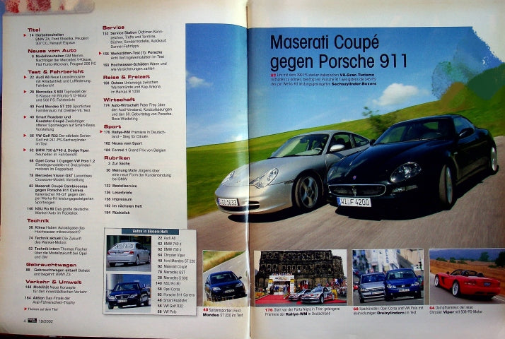 Inhaltsverzeichnis Auto Motor und Sport 20/2002