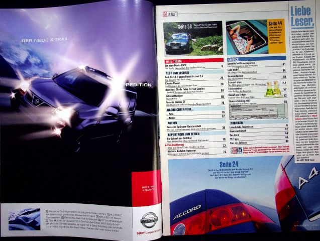 Inhaltsverzeichnis Auto Bild 20/2003
