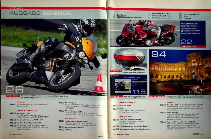 Inhaltsverzeichnis Motorrad 20/2005