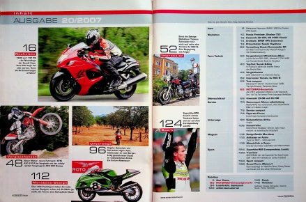 Inhaltsverzeichnis Motorrad 20/2007