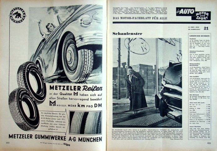 Inhaltsverzeichnis Auto Motor und Sport 21/1952
