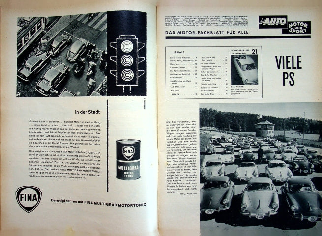 Inhaltsverzeichnis Auto Motor und Sport 21/1959