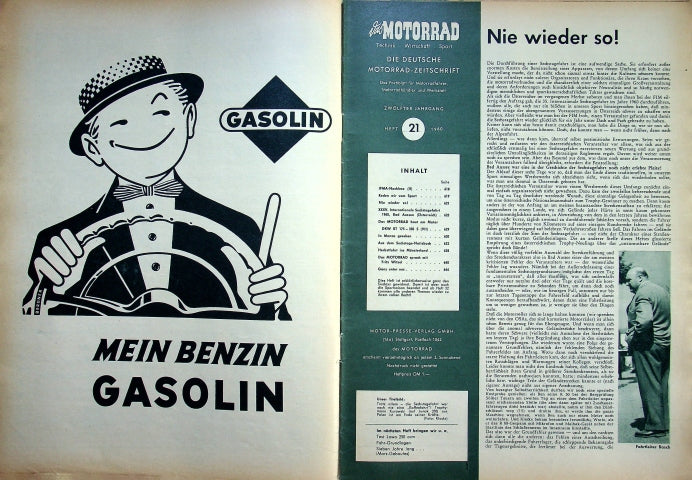Inhaltsverzeichnis Motorrad 21/1960