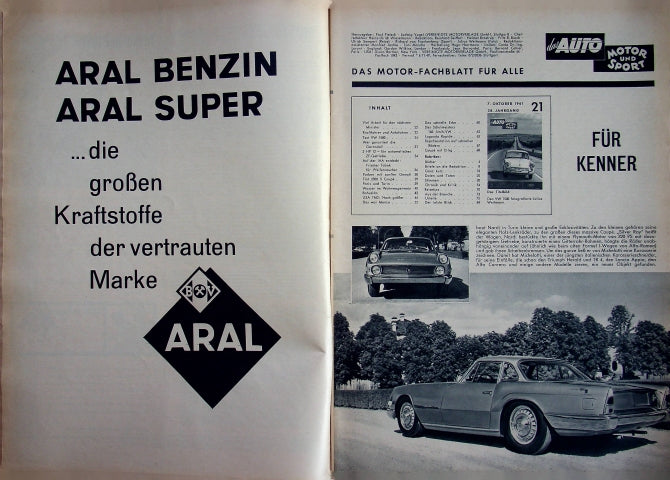 Inhaltsverzeichnis Auto Motor und Sport 21/1961