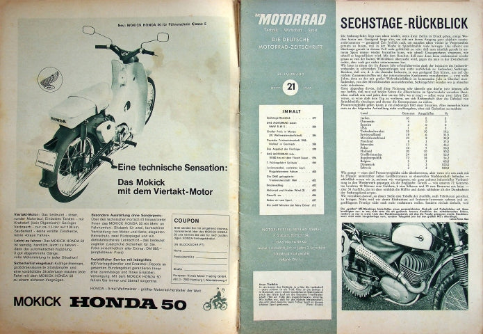 Inhaltsverzeichnis Motorrad 21/1963