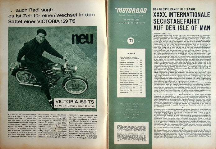 Inhaltsverzeichnis Motorrad 21/1965