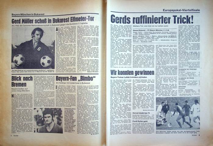 Inhaltsverzeichnis Kicker 21/1972