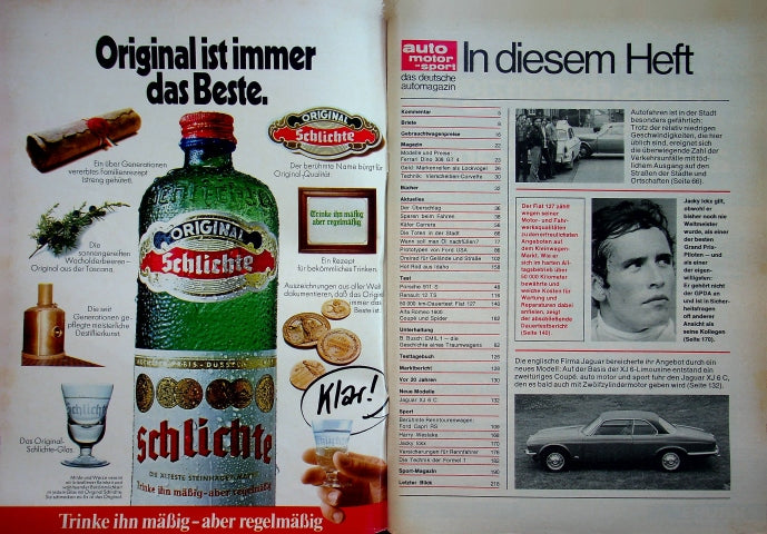 Inhaltsverzeichnis Auto Motor und Sport 21/1973
