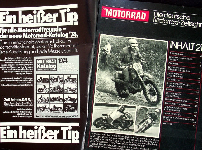 Inhaltsverzeichnis Motorrad 21/1973