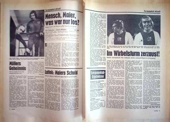 Inhaltsverzeichnis Kicker 21/1973