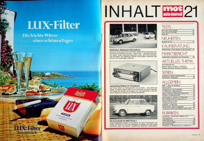 Inhaltsverzeichnis MOT 21/1973