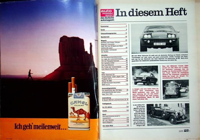 Inhaltsverzeichnis Auto Motor und Sport 21/1974