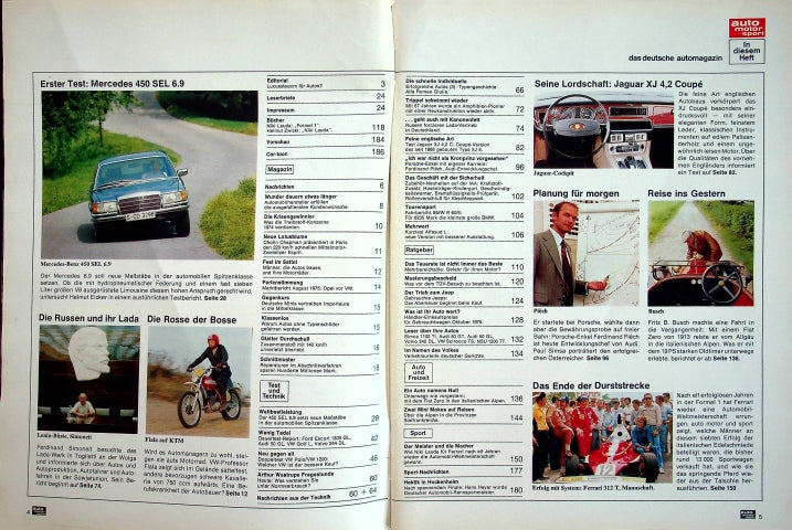 Inhaltsverzeichnis Auto Motor und Sport 21/1975