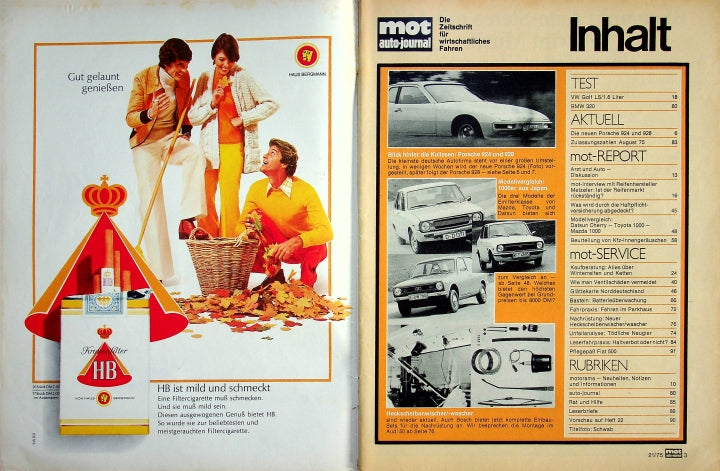 Inhaltsverzeichnis MOT 21/1975