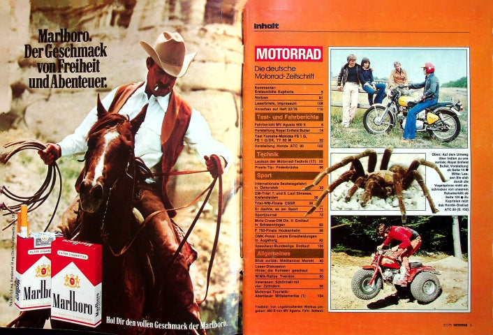 Inhaltsverzeichnis Motorrad 21/1976