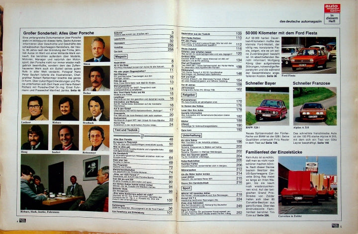 Inhaltsverzeichnis Auto Motor und Sport 21/1977