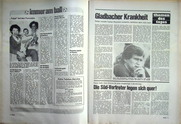 Inhaltsverzeichnis Kicker 21/1980