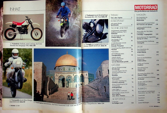 Inhaltsverzeichnis Motorrad 21/1981
