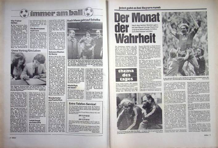 Inhaltsverzeichnis Kicker 21/1981