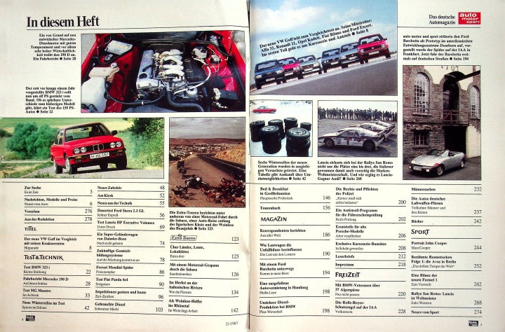 Inhaltsverzeichnis Auto Motor und Sport 21/1983