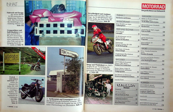 Inhaltsverzeichnis Motorrad 21/1983