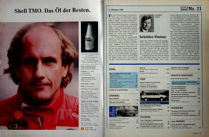 Inhaltsverzeichnis MOT 21/1985