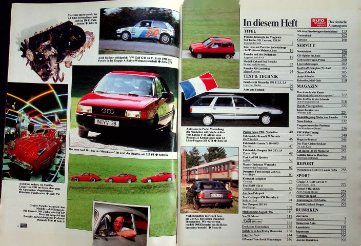 Inhaltsverzeichnis Auto Motor und Sport 21/1986