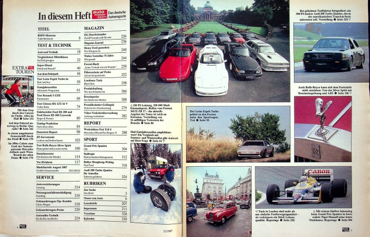 Inhaltsverzeichnis Auto Motor und Sport 21/1987