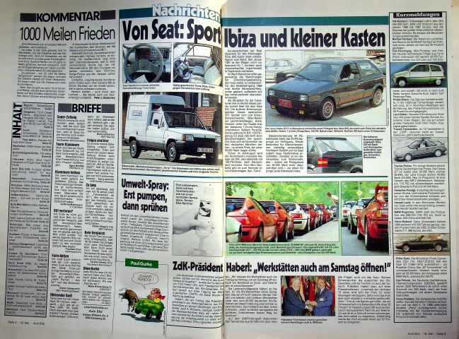 Inhaltsverzeichnis Auto Bild 21/1987