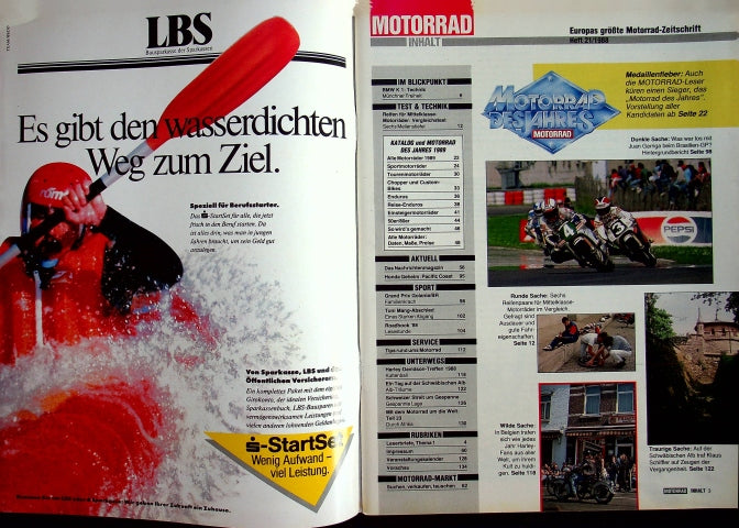 Inhaltsverzeichnis Motorrad 21/1988