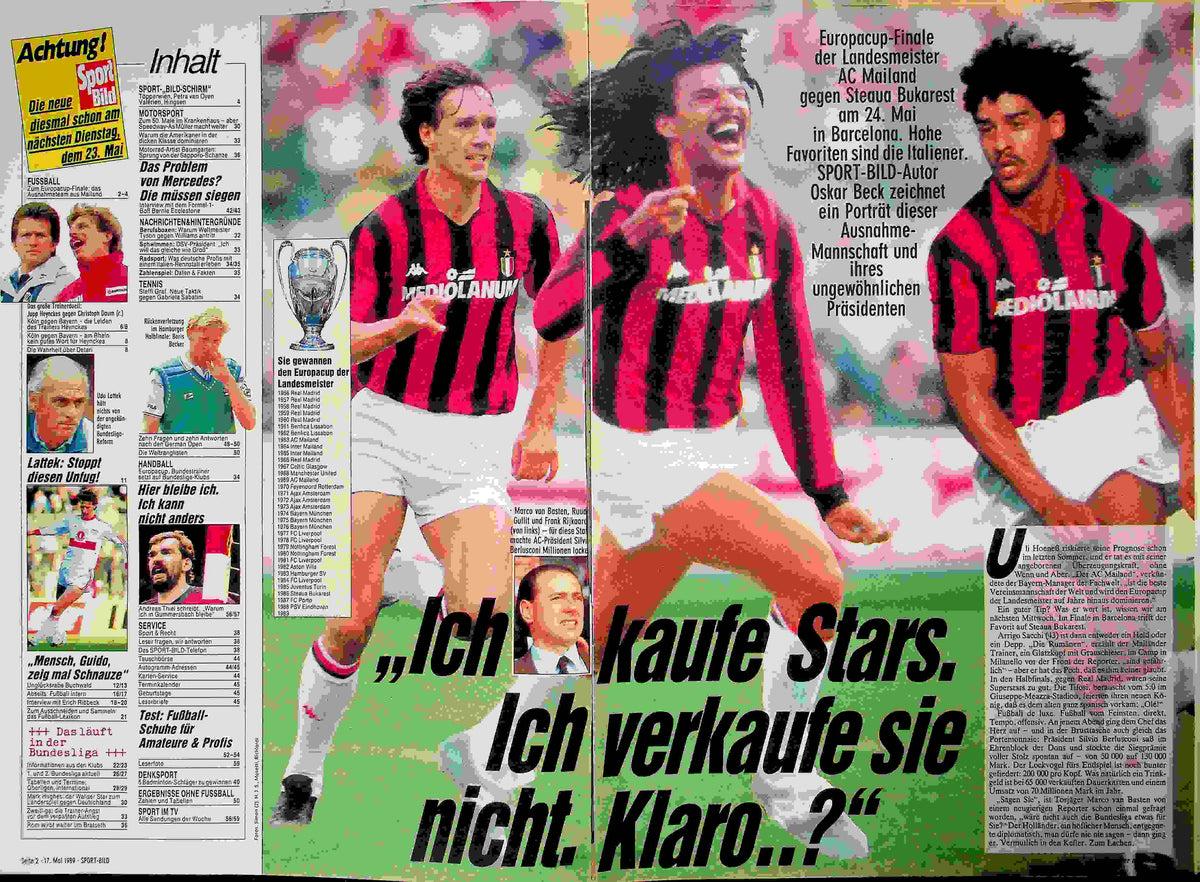 Inhaltsverzeichnis Sport Bild 21/1989