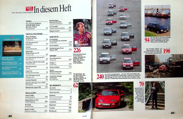 Inhaltsverzeichnis Auto Motor und Sport 21/1990