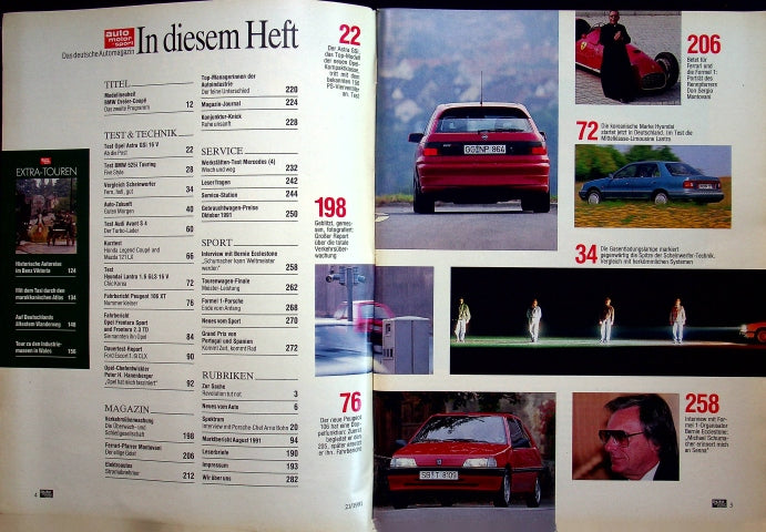 Inhaltsverzeichnis Auto Motor und Sport 21/1991