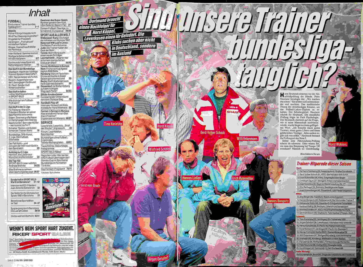 Inhaltsverzeichnis Sport Bild 21/1991