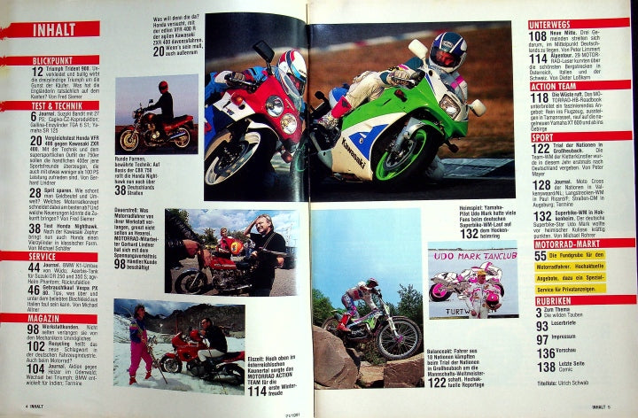 Inhaltsverzeichnis Motorrad 21/1991