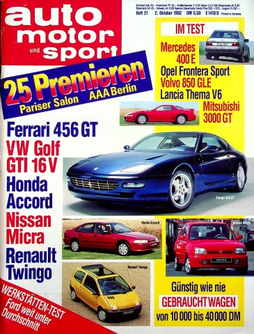 Auto Motor und Sport 21/1992