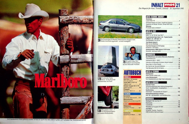 Inhaltsverzeichnis MOT 21/1992
