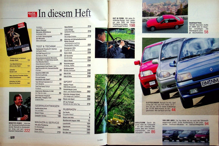 Inhaltsverzeichnis Auto Motor und Sport 21/1993