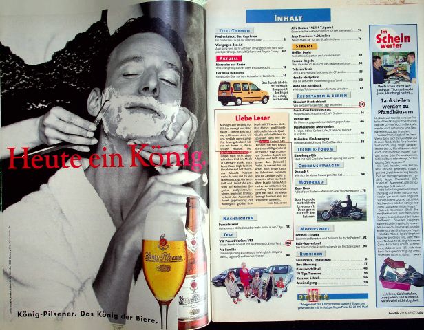 Inhaltsverzeichnis Auto Bild 21/1997