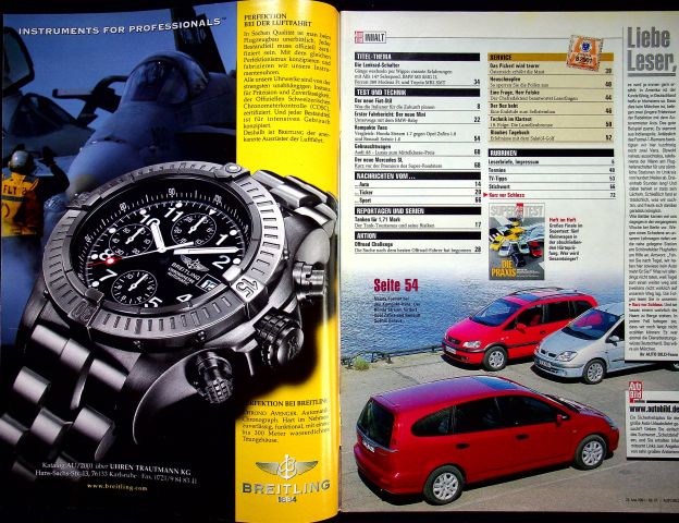 Inhaltsverzeichnis Auto Bild 21/2001