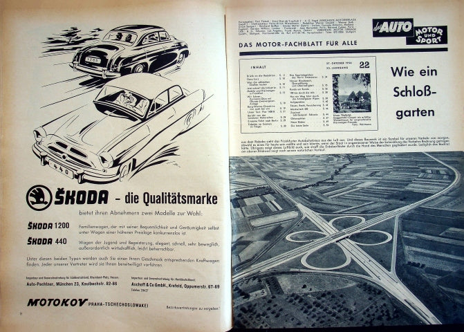 Inhaltsverzeichnis Auto Motor und Sport 22/1956
