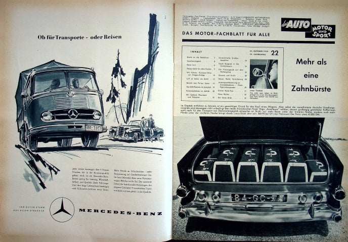 Inhaltsverzeichnis Auto Motor und Sport 22/1958