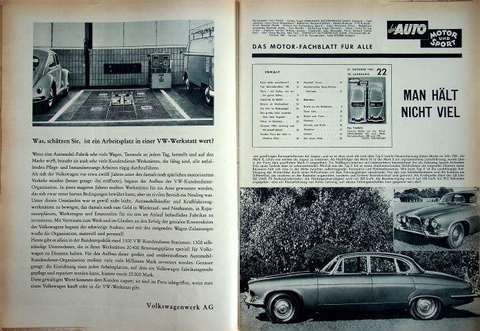 Inhaltsverzeichnis Auto Motor und Sport 22/1961
