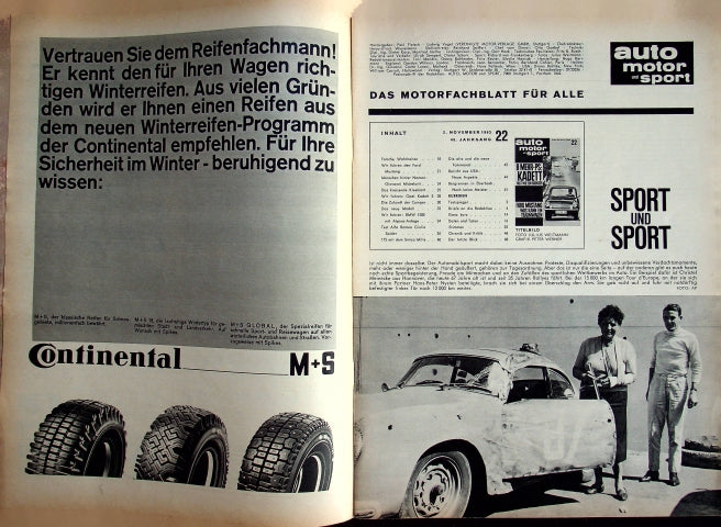 Inhaltsverzeichnis Auto Motor und Sport 22/1963