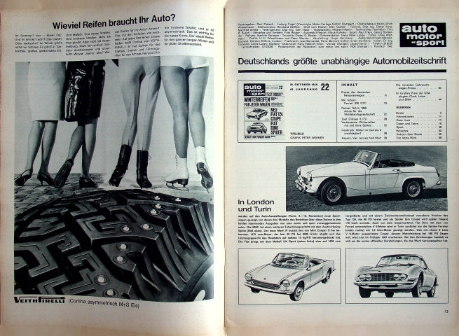 Inhaltsverzeichnis Auto Motor und Sport 22/1966