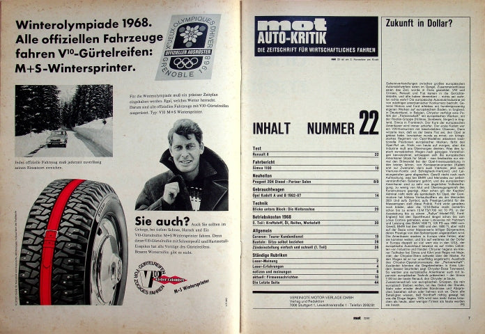 Inhaltsverzeichnis MOT 22/1967